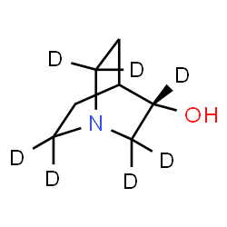 ChemSpider 2D Image | (3S)-(2,2,3,6,6,7,7-~2~H_7_)Quinuclidin-3-ol | C7H6D7NO