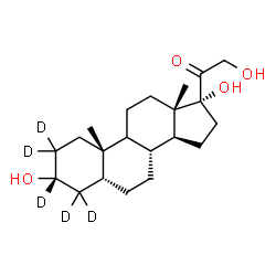 ChemSpider 2D Image | (3alpha,5beta,9xi)-3,17,21-Trihydroxy(2,2,3,4,4-~2~H_5_)pregnan-20-one | C21H29D5O4
