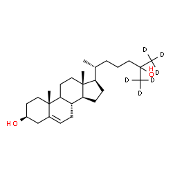 ChemSpider 2D Image | (3beta,9xi)-(26,26,26,27,27,27-~2~H_6_)Cholest-5-ene-3,25-diol | C27H40D6O2