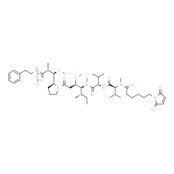 ChemSpider 2D Image | N-[6-(2,5-Dioxo-2,5-dihydro-1H-pyrrol-1-yl)hexanoyl]-N-methyl-L-valyl-N-{(3R,4S,5S)-3-methoxy-1-[(2S)-2-{(1R,2R)-1-methoxy-2-methyl-3-oxo-3-[(2-phenylethyl)amino]propyl}-1-pyrrolidinyl]-5-methyl-1-oxo
-4-heptanyl}-N-methyl-L-valinamide - methanedione (1:1) | C49H76N6O11