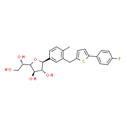 ChemSpider 2D Image | (1S,4xi)-1,4-Anhydro-1-(3-{[5-(4-fluorophenyl)-2-thienyl]methyl}-4-methylphenyl)-L-arabino-hexitol | C24H25FO5S