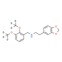 ChemSpider 2D Image | 2-(1,3-Benzodioxol-5-yl)-N-{2,3-bis[(~2~H_3_)methyloxy]benzyl}ethanamine | C18H15D6NO4