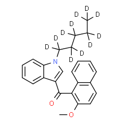 ChemSpider 2D Image | (2-Methoxy-1-naphthyl)[1-(~2~H_11_)pentyl-1H-indol-3-yl]methanone | C25H14D11NO2