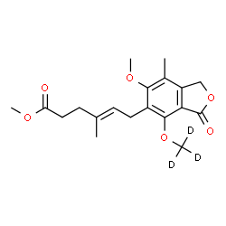 ChemSpider 2D Image | Methyl (4E)-6-{6-methoxy-7-methyl-4-[(~2~H_3_)methyloxy]-3-oxo-1,3-dihydro-2-benzofuran-5-yl}-4-methyl-4-hexenoate | C19H21D3O6
