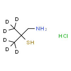 ChemSpider 2D Image | 1-Amino-2-(~2~H_3_)methyl-2-(3,3,3-~2~H_3_)propanethiol hydrochloride (1:1) | C4H6D6ClNS