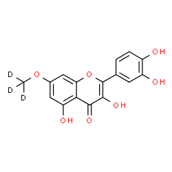 ChemSpider 2D Image | 2-(3,4-Dihydroxyphenyl)-3,5-dihydroxy-7-[(~2~H_3_)methyloxy]-4H-chromen-4-one | C16H9D3O7