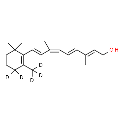 ChemSpider 2D Image | (9cis)-(4,4,18,18,18-~2~H_5_)Retinol | C20H25D5O