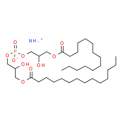 ChemSpider 2D Image | Ammonium bis[2-hydroxy-3-(tetradecanoyloxy)propyl] phosphate | C34H70NO10P