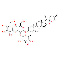 ChemSpider 2D Image | (3beta,16R,22S,25R)-Spirost-5-en-3-yl 6-deoxy-alpha-L-mannopyranosyl-(1->2)-[beta-D-glucopyranosyl-(1->3)]-beta-D-glucopyranoside | C45H72O17