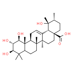 ChemSpider 2D Image | (1beta,2alpha,3beta,5xi)-1,2,3,19-Tetrahydroxyurs-12-en-28-oic acid | C30H48O6