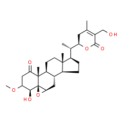 ChemSpider 2D Image | (4beta,5beta,6beta,22R)-4,27-Dihydroxy-3-methoxy-5,6:22,26-diepoxyergost-24-ene-1,26-dione | C29H42O7