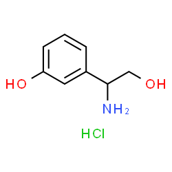 ChemSpider 2D Image | 3-(1-Amino-2-hydroxyethyl)phenol hydrochloride (1:1) | C8H12ClNO2