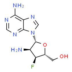 ChemSpider 2D Image | 2'-Amino-2',3'-dideoxy-3'-fluoroadenosine | C10H13FN6O2
