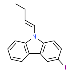 ChemSpider 2D Image | 9-[(1E)-1-Buten-1-yl]-3-iodo-9H-carbazole | C16H14IN