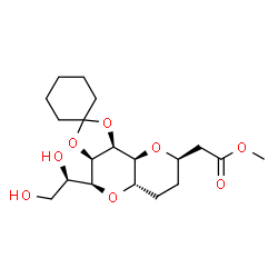 ChemSpider 2D Image | Methyl {(3a'R,4'S,5a'S,8'R,9a'S,9b'S)-4'-[(1R)-1,2-dihydroxyethyl]octahydrospiro[cyclohexane-1,2'-[1,3]dioxolo[4,5-d]pyrano[3,2-b]pyran]-8'-yl}acetate | C19H30O8
