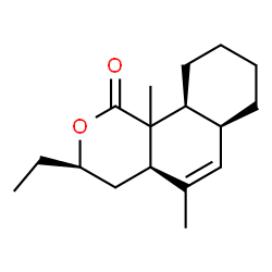 ChemSpider 2D Image | (3R,4aR,6aS,10aS)-3-Ethyl-5,10b-dimethyl-3,4,4a,6a,7,8,9,10,10a,10b-decahydro-1H-benzo[h]isochromen-1-one | C17H26O2