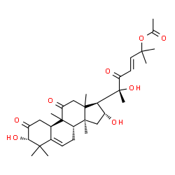 ChemSpider 2D Image | (1S,4R,13xi,16alpha,23E)-1,16,20-Trihydroxy-9,10,14-trimethyl-2,11,22-trioxo-4,9-cyclo-9,10-secocholesta-5,23-dien-25-yl acetate | C32H46O8
