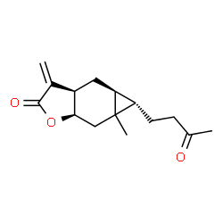 ChemSpider 2D Image | (3aR,4aS,5S,6aR)-5a-Methyl-3-methylene-5-(3-oxobutyl)octahydro-2H-cyclopropa[f][1]benzofuran-2-one | C15H20O3