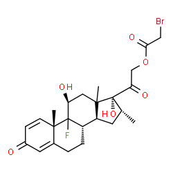 ChemSpider 2D Image | (9xi,11beta,13xi,16alpha)-9-Fluoro-11,17-dihydroxy-16-methyl-3,20-dioxopregna-1,4-dien-21-yl bromoacetate | C24H30BrFO6