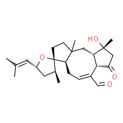 ChemSpider 2D Image | (7E,11xi,18R)-3-Hydroxy-5-oxo-14,18-epoxyophiobola-7,19-dien-25-al | C25H36O4