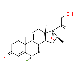 ChemSpider 2D Image | (6alpha,10xi,13xi,16beta)-6-Fluoro-17,21-dihydroxy-16-methylpregna-4,9(11)-diene-3,20-dione | C22H29FO4