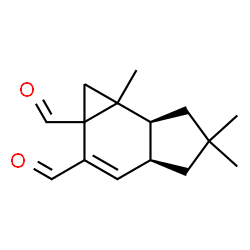 ChemSpider 2D Image | (3aS,6aS)-5,5,6b-Trimethyl-3a,4,5,6,6a,6b-hexahydrocyclopropa[e]indene-1a,2(1H)-dicarbaldehyde | C15H20O2