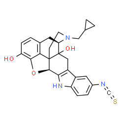 ChemSpider 2D Image | (13S,21R)-22-(Cyclopropylmethyl)-7-isothiocyanato-14-oxa-11,22-diazaheptacyclo[13.9.1.0~1,13~.0~2,21~.0~4,12~.0~5,10~.0~19,25~]pentacosa-4(12),5,7,9,15(25),16,18-heptaene-2,16-diol | C27H25N3O3S