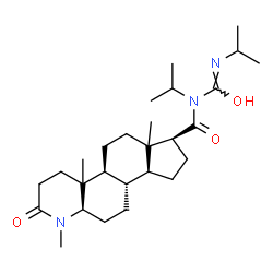ChemSpider 2D Image | N,N'-Diisopropyl-N-{[(4bS,7S,9aS,9bS,11aR)-1,4a,6a-trimethyl-2-oxohexadecahydro-1H-indeno[5,4-f]quinolin-7-yl]carbonyl}carbamimidic acid | C27H45N3O3