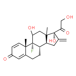 ChemSpider 2D Image | (13xi)-9-Fluoro-11,17,21-trihydroxy-16-methylenepregna-1,4-diene-3,20-dione | C22H27FO5