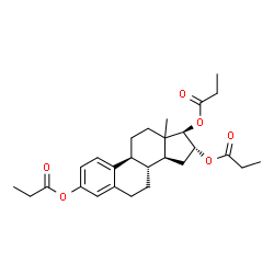 ChemSpider 2D Image | (13xi,16alpha,17beta)-Estra-1(10),2,4-triene-3,16,17-triyl tripropanoate | C27H36O6