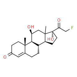 ChemSpider 2D Image | (11beta,13xi)-21-Fluoro-11,17-dihydroxypregn-4-ene-3,20-dione | C21H29FO4