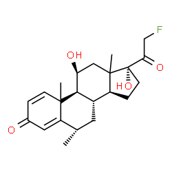 ChemSpider 2D Image | (6alpha,10xi,11beta,13xi)-21-Fluoro-11,17-dihydroxy-6-methylpregna-1,4-diene-3,20-dione | C22H29FO4