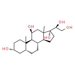 ChemSpider 2D Image | (3alpha,5beta,10xi,11beta,13xi,20S)-Pregnane-3,11,17,20,21-pentol | C21H36O5