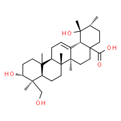 ChemSpider 2D Image | (3alpha,10xi,17xi)-3,19,24-Trihydroxyurs-12-en-28-oic acid | C30H48O5