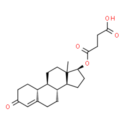 ChemSpider 2D Image | 4-Oxo-4-{[(13xi,17beta)-3-oxoestr-4-en-17-yl]oxy}butanoic acid | C22H30O5