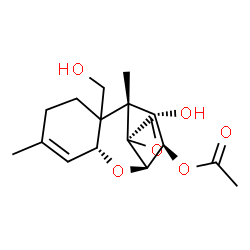 ChemSpider 2D Image | (3alpha,4beta,5alpha,6xi)-4,15-Dihydroxy-12,13-epoxytrichothec-9-en-3-yl acetate | C17H24O6