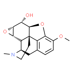 ChemSpider 2D Image | (1S,5R,13S,14R,15R,17S)-10-Methoxy-4-methyl-12,16-dioxa-4-azahexacyclo[9.7.1.0~1,13~.0~5,18~.0~7,19~.0~15,17~]nonadeca-7(19),8,10-trien-14-ol | C18H21NO4