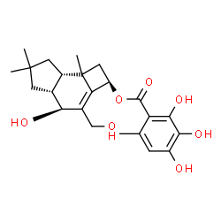 ChemSpider 2D Image | (2R,4S,4aR,7aS)-4-Hydroxy-3-(hydroxymethyl)-6,6,7b-trimethyl-2,4,4a,5,6,7,7a,7b-octahydro-1H-cyclobuta[e]inden-2-yl 2,3,4-trihydroxy-6-methylbenzoate | C23H30O7