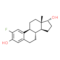 ChemSpider 2D Image | (17alpha)-2-Fluoroestra-1(10),2,4-triene-3,17-diol | C18H23FO2