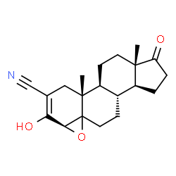 ChemSpider 2D Image | (4beta)-3-Hydroxy-17-oxo-4,5-epoxyandrost-2-ene-2-carbonitrile | C20H25NO3
