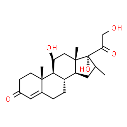 ChemSpider 2D Image | (11beta)-11,17,21-Trihydroxy-16-methylpregn-4-ene-3,20-dione | C22H32O5