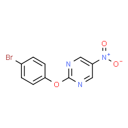 ChemSpider 2D Image | 2-(4-Bromophenoxy)-5-nitropyrimidine | C10H6BrN3O3