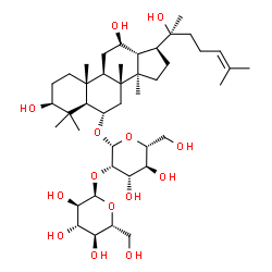 ChemSpider 2D Image | (3beta,6alpha,12beta)-3,12,20-Trihydroxydammar-24-en-6-yl 2-O-alpha-D-glucopyranosyl-beta-D-mannopyranoside | C42H72O14