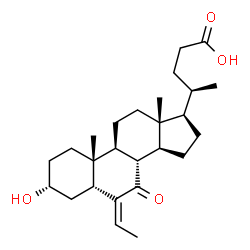 ChemSpider 2D Image | (3alpha,5beta,6Z)-6-Ethylidene-3-hydroxy-7-oxocholan-24-oic acid | C26H40O4