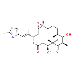 ChemSpider 2D Image | (1S,3S,7S,10R,12S,16R)-7,11-Dihydroxy-8,8,10,12,16-pentamethyl-3-[(1E)-1-(2-methyl-1,3-thiazol-4-yl)-1-propen-2-yl]-4,17-dioxabicyclo[14.1.0]heptadecane-5,9-dione | C27H41NO6S