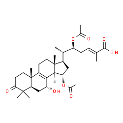 ChemSpider 2D Image | (7alpha,15alpha,22S,24E)-15,22-Diacetoxy-7-hydroxy-3-oxolanosta-8,24-dien-26-oic acid | C34H50O8