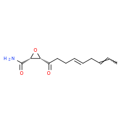 ChemSpider 2D Image | (2R,3S)-3-[(4E,7E)-4,7-Nonadienoyl]-2-oxiranecarboxamide | C12H17NO3