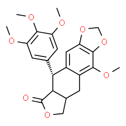 ChemSpider 2D Image | (5R)-10-Methoxy-5-(3,4,5-trimethoxyphenyl)-5,8,8a,9-tetrahydrofuro[3',4':6,7]naphtho[2,3-d][1,3]dioxol-6(5aH)-one | C23H24O8