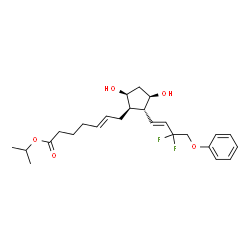 ChemSpider 2D Image | Isopropyl (5E)-7-{(1R,2R,3R,5S)-2-[(1E)-3,3-difluoro-4-phenoxy-1-buten-1-yl]-3,5-dihydroxycyclopentyl}-5-heptenoate | C25H34F2O5