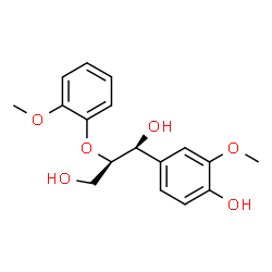 ChemSpider 2D Image | (1S,2R)-1-(4-Hydroxy-3-methoxyphenyl)-2-(2-methoxyphenoxy)-1,3-propanediol | C17H20O6